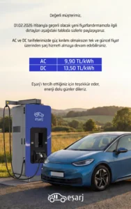 Türkiye’de Elektrikli Araç Şarj Ücretlerinde Yeni Dönem 7 esarj zam 2026 2 - indir soft